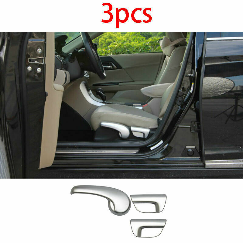 3X Silver Car for Seat Button Handle Cover Trim for Honda Accord Crosstour 2008-2012