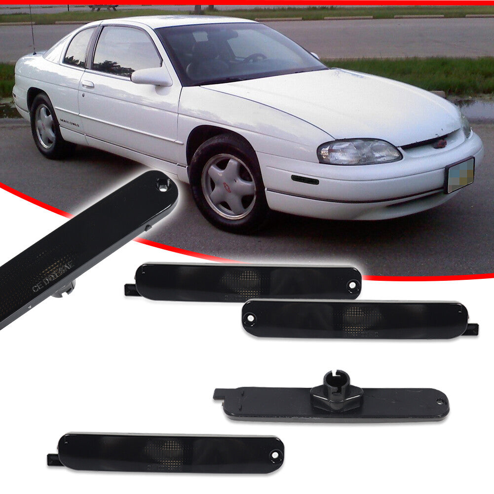4-pack of smoked front and rear side markings for 95-01 for Chevrolet Lumina and 95-99 Monte Carlo.