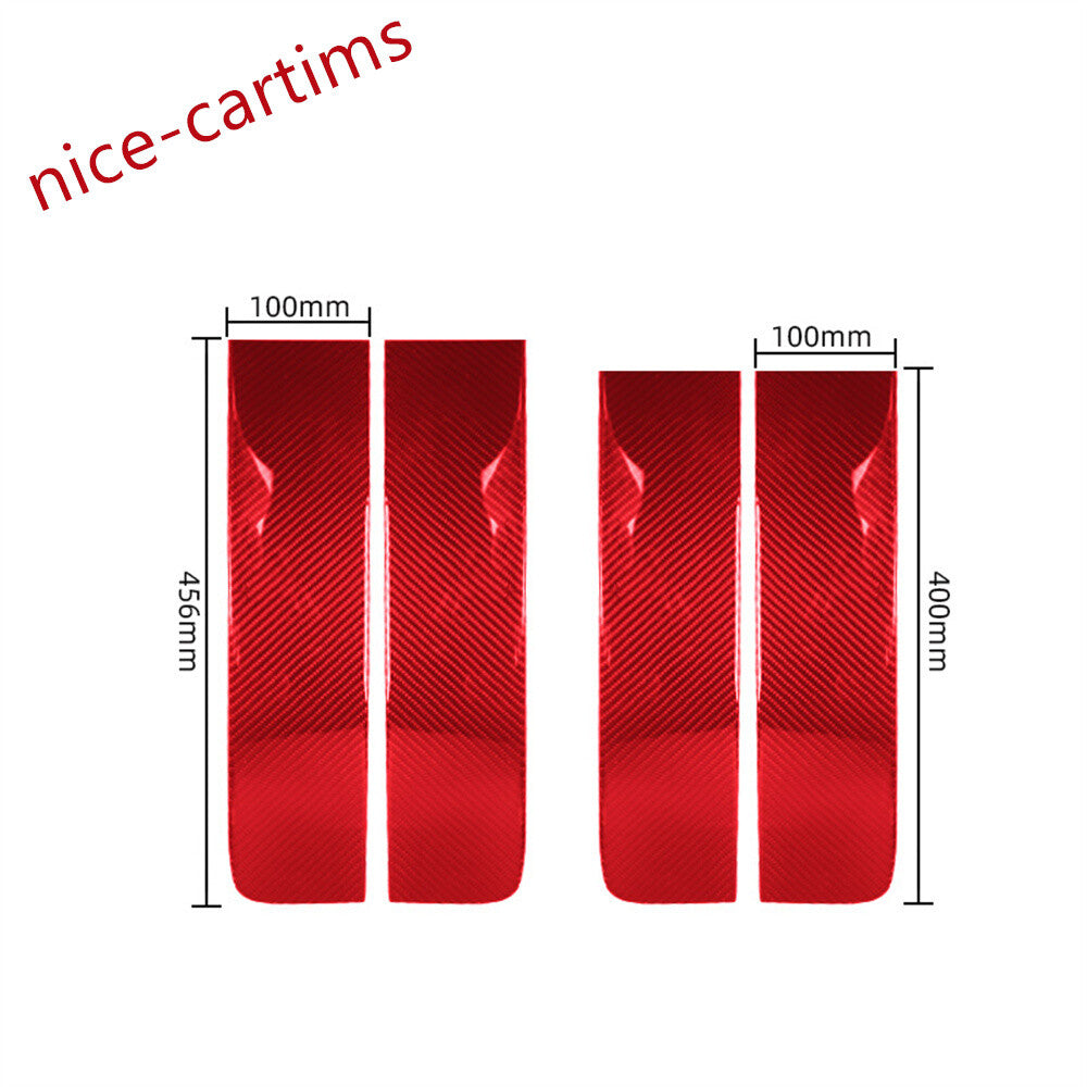 Red Carbon Fiber Interior Side Door Panel Decorative Cover for Ford F150 2009-14