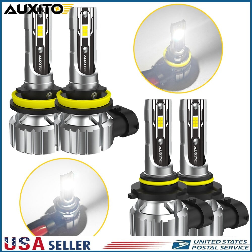 4th Generation AUXITO 9005 H11 Unified LED Glossy White with 6500K Brightness - High-Quality Bright White