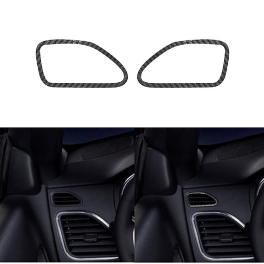 2Pcs Carbon Fiber Defogger Vent Frame Cover Trim for Chrysler 200 2011-2014