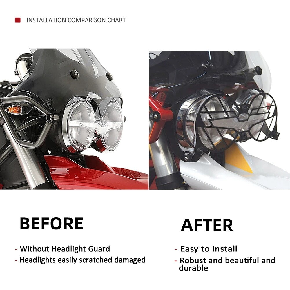 For Moto Guzzi V85 TTFolding Headlight Guard Protector Grill Double Protection