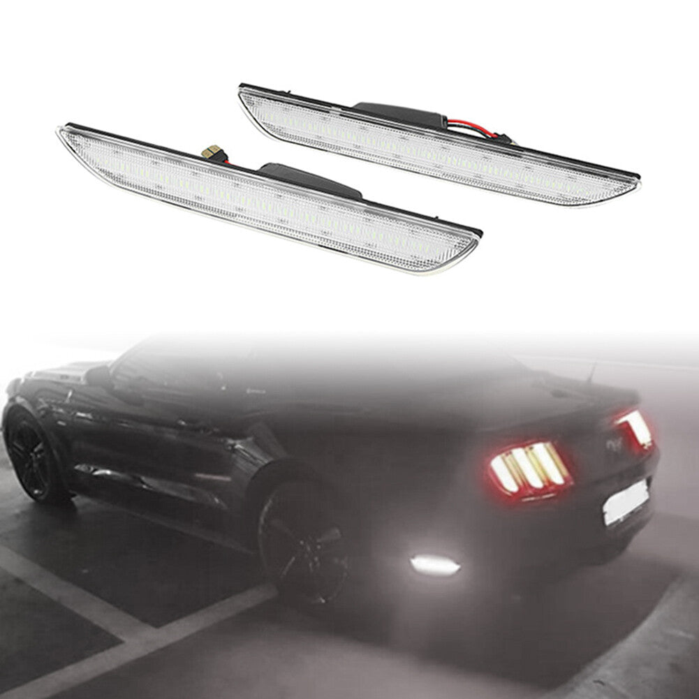 LED Rear Side Marker Lights for Ford for Mustang 2015-2022 White Case and Lamps