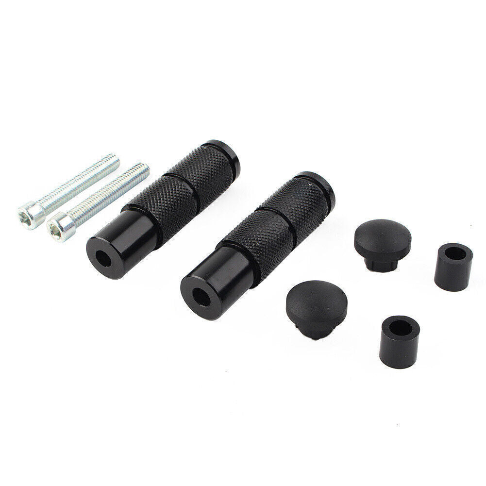 CNC Foot Pegs Footpegs Rear Set Pedals Universal Pair Black Motorcycle