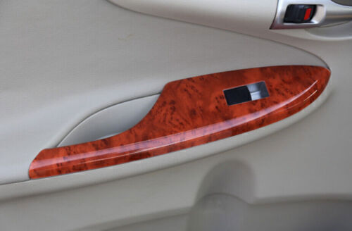 4X Peach Wood Grain Window Lift Lock Switch Panel Trim for Toyota for Corolla 09-13