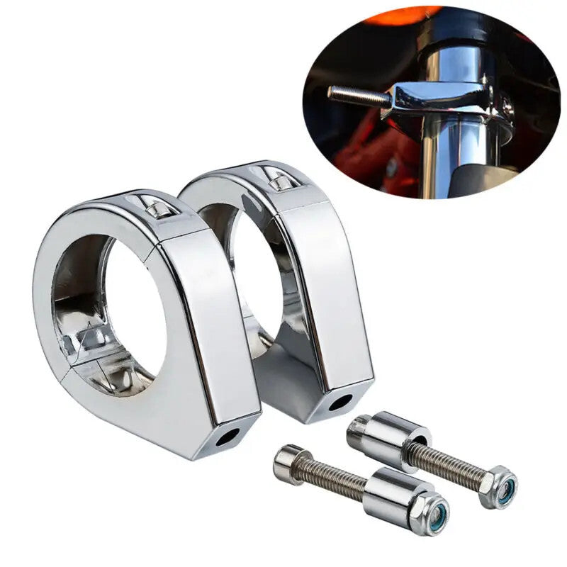 41mm Motorcycle Turn Signal Mount Bracket Fork Relocation Clamps for Dyna Street