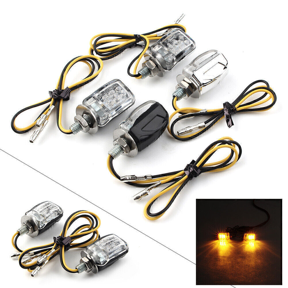 LED Turn Signal Indicator Amber Light Warning Blinker Lamp Universal Motorcycle