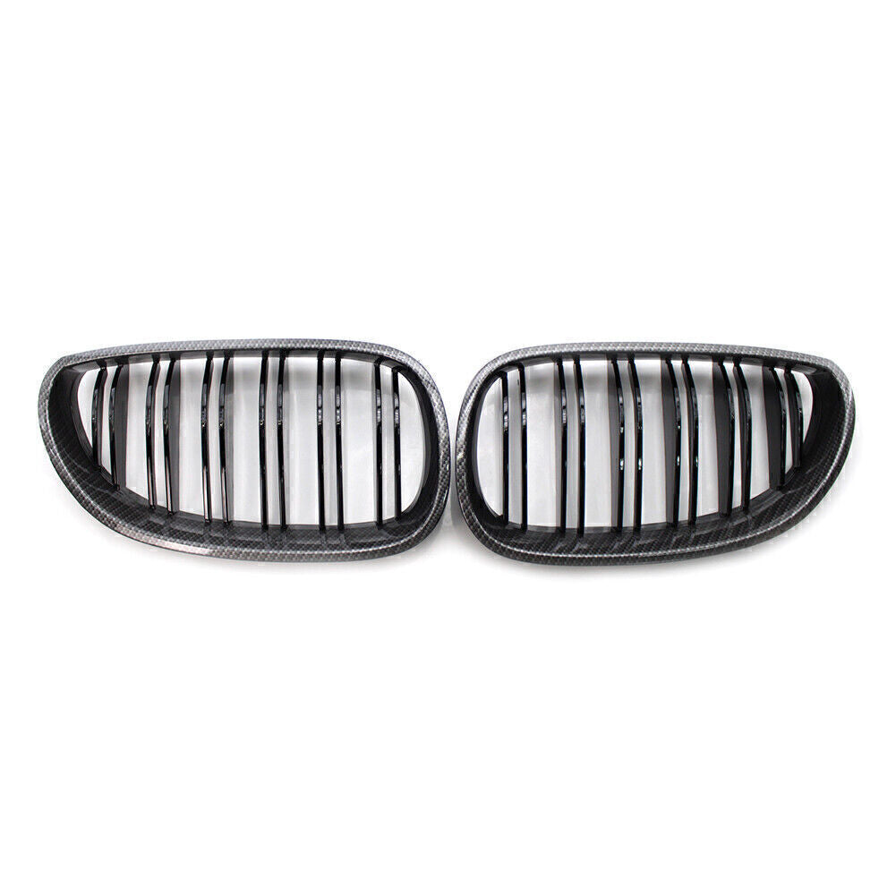 Double Slat Front Kidney Grille Carbon Fiber for BMW E60 E61 5 Series M5 2004-10