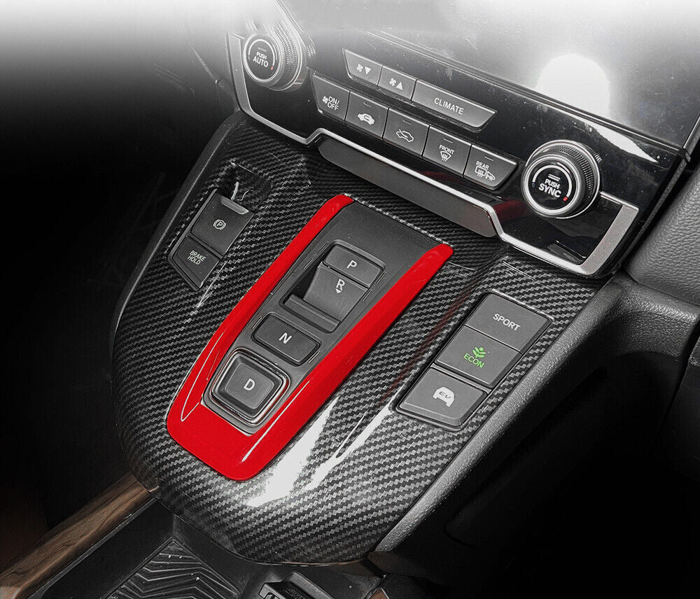 for Honda CR-V Hybrid 2017-2022 Carbon FiberRed Gear Shift Box Panel Cover Trim
