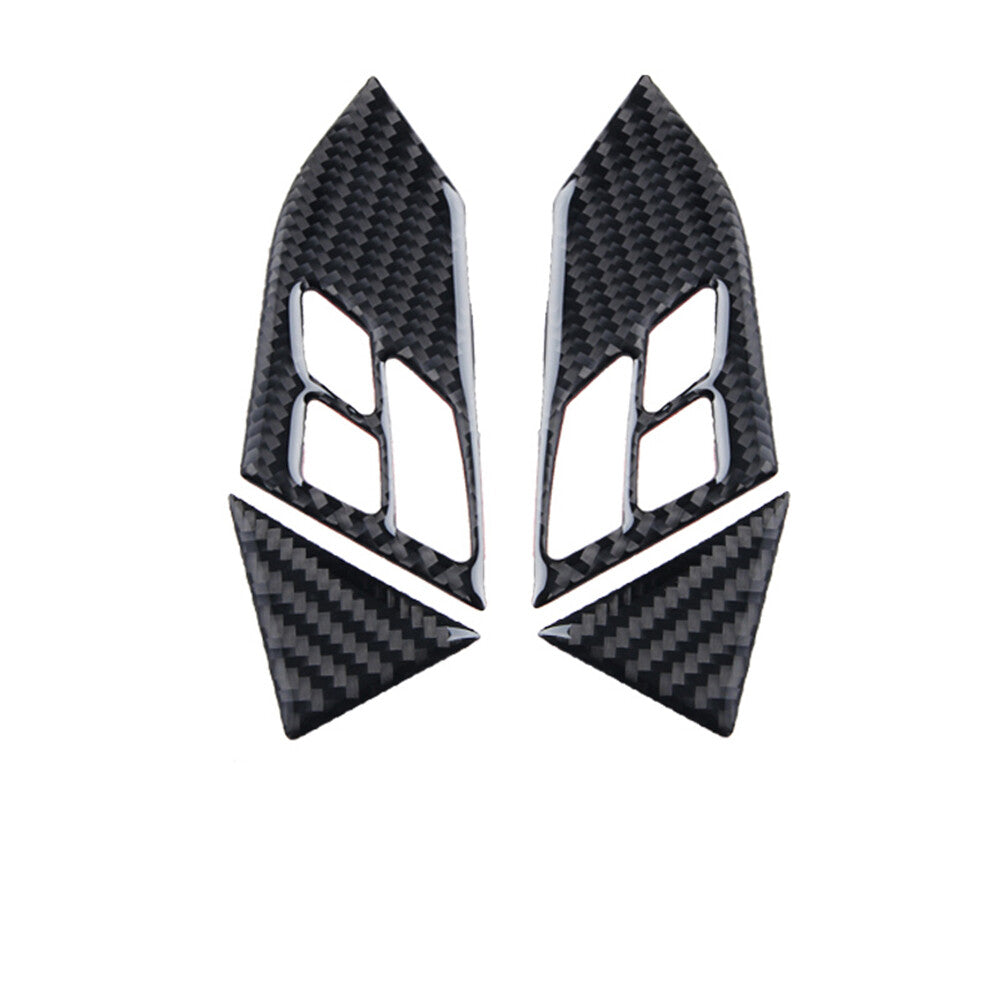 4 x carbon fiber steering wheel button trim for BMW 5 Series E60 2005-2011