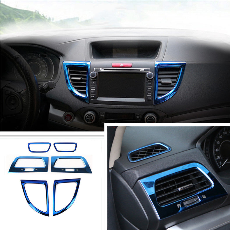 for Honda CR-V 2012-2016 Blue Inner Dashboard A/C Air Outlet Vent Cover Trim 6x