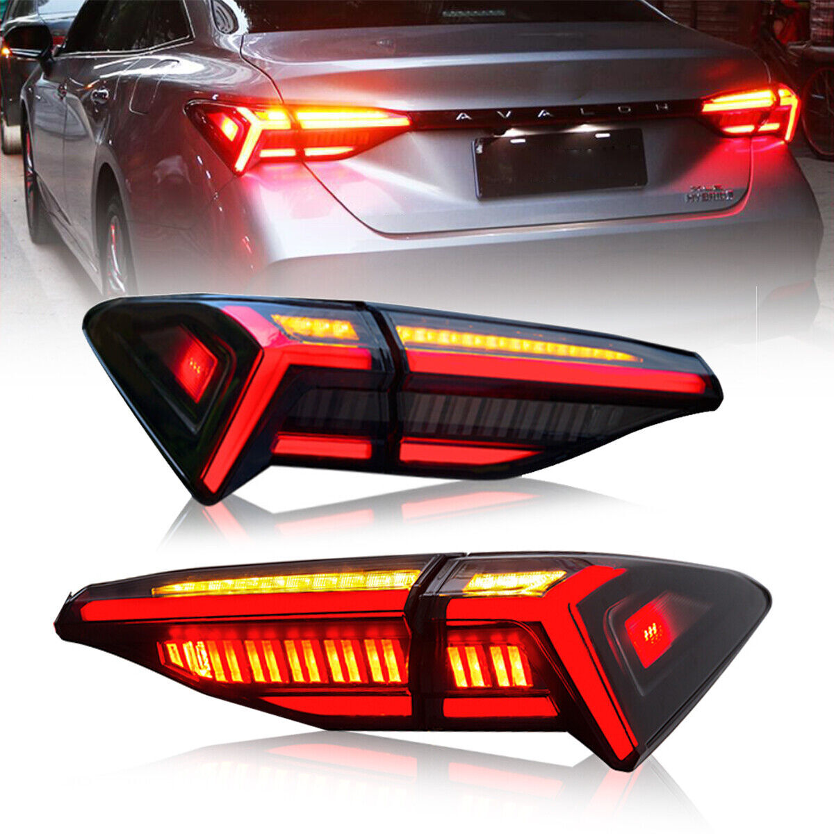 Package includes LED smoke taillights with center-mounted taillights for Toyota for Avalon 2019-2021.