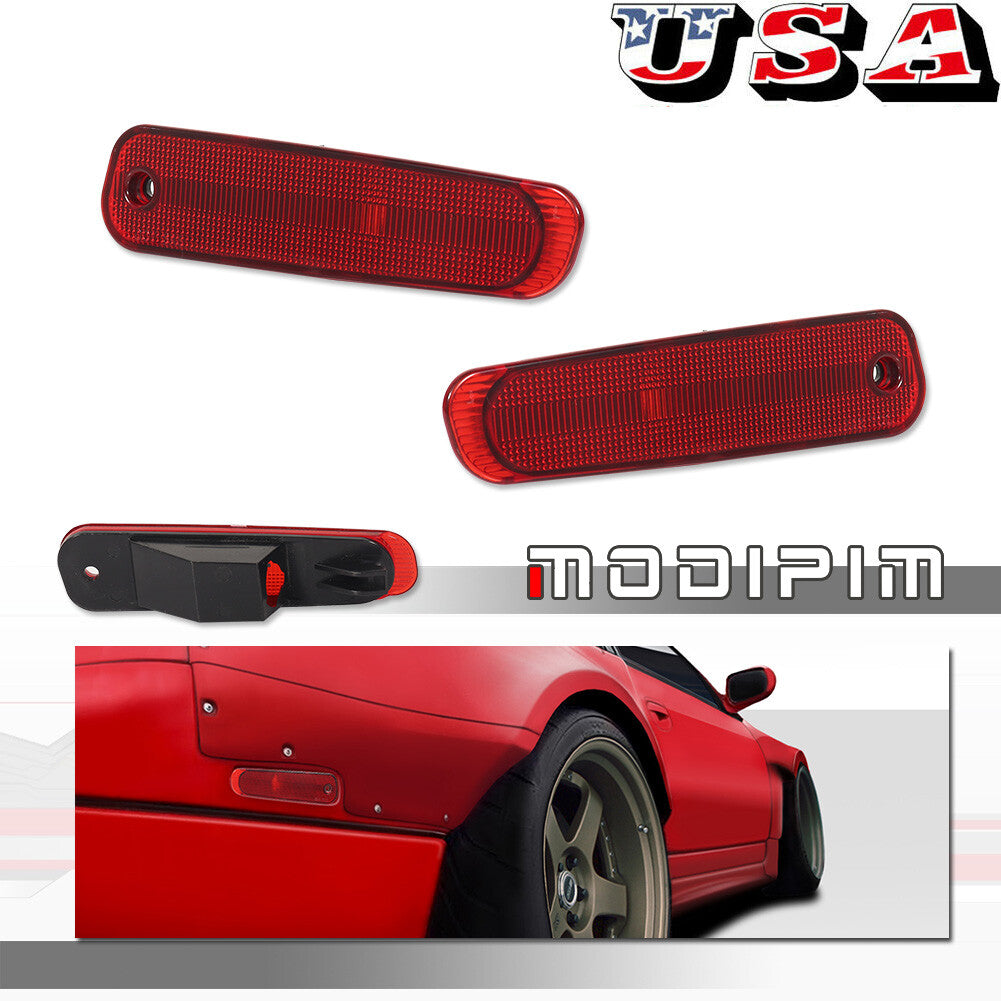 Two rear red lens side markings reflector housings suitable for Nissan 300ZX Z32 90-96