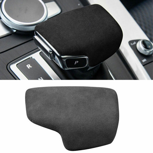 for Audi Q5 Q7 18-2024 Black Alcantara Middle Console Gear Shift Knob Cover Trim