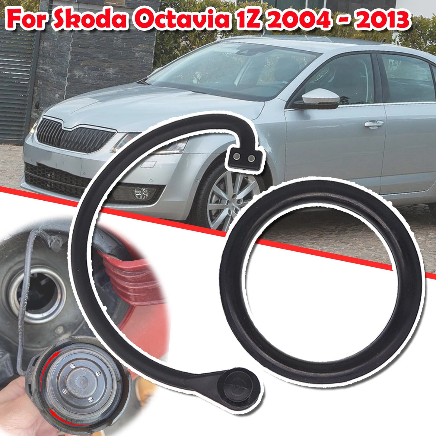 Tank Cap Seal for Skoda Octavia With AntiLost Rope Gas Cap Repair Rubber Gasket