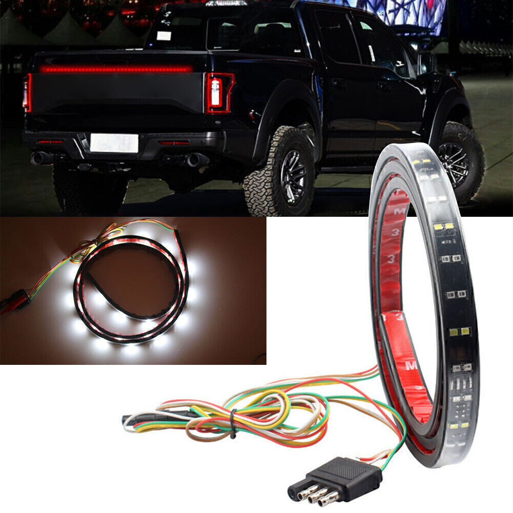 60-inch dual-row LED tailgate light strip with sequential turn signal reversal