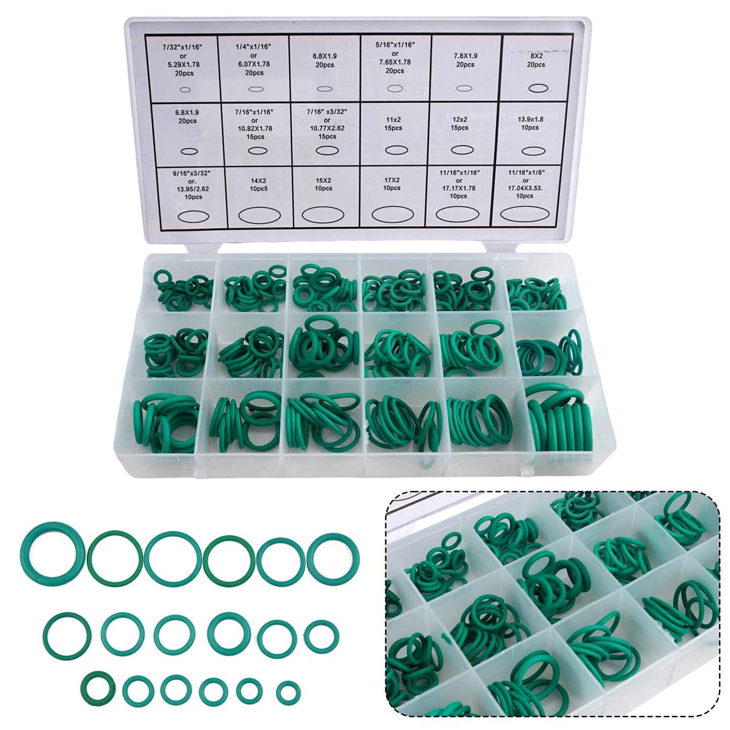 Ring Set for Car Air Conditioning 270 PCS O Rings HNBR Material