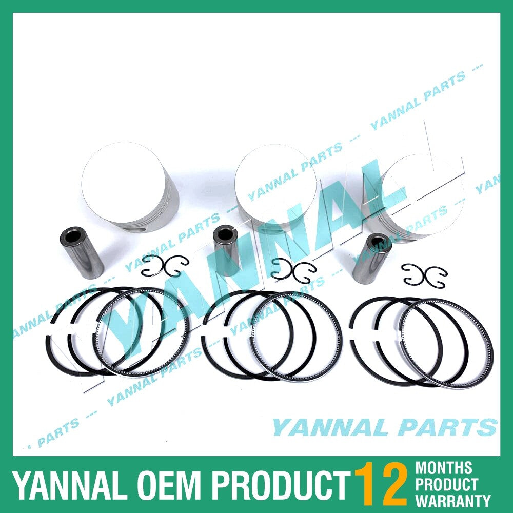 3-piece piston with piston rings + 0.5 mm for Kubota D750 engine (oversized)