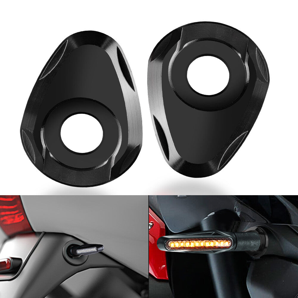 2x Turn Signal Indicator Adapter Spacers Plate Black Motorcycle for Yamaha Universal