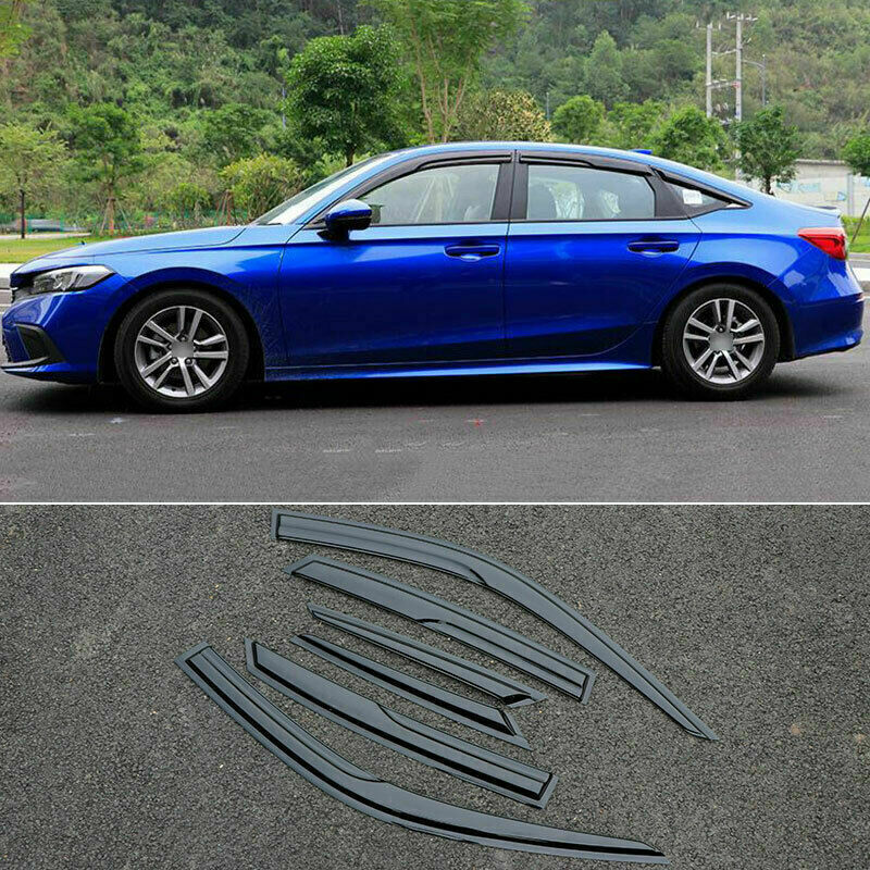 for Honda for Civic 11th 2022 2023 Black Side Window Visor Vent Shade Sun Rain Guard