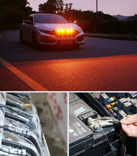 4x Smoke Front Grille LED Amber Light Style Cover for Ram 1500 2013-22