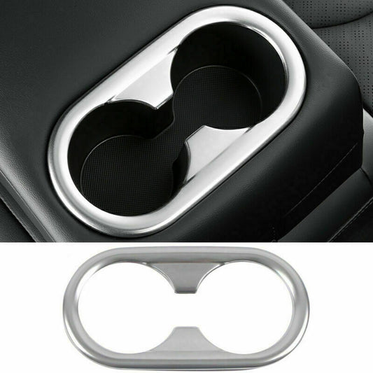 for Kia K5 2021-2023 Matte Silver Inner Rear Water Cup Panel Frame Cover Trim