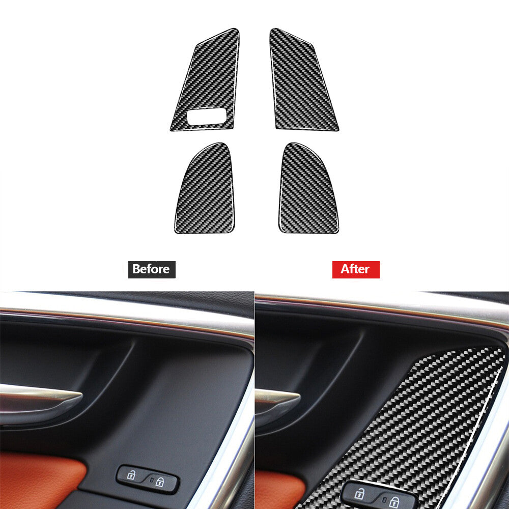4Pcs Carbon Fiber Window Switch Button Cover Trim for Volvo V60 2010-2017 Type A