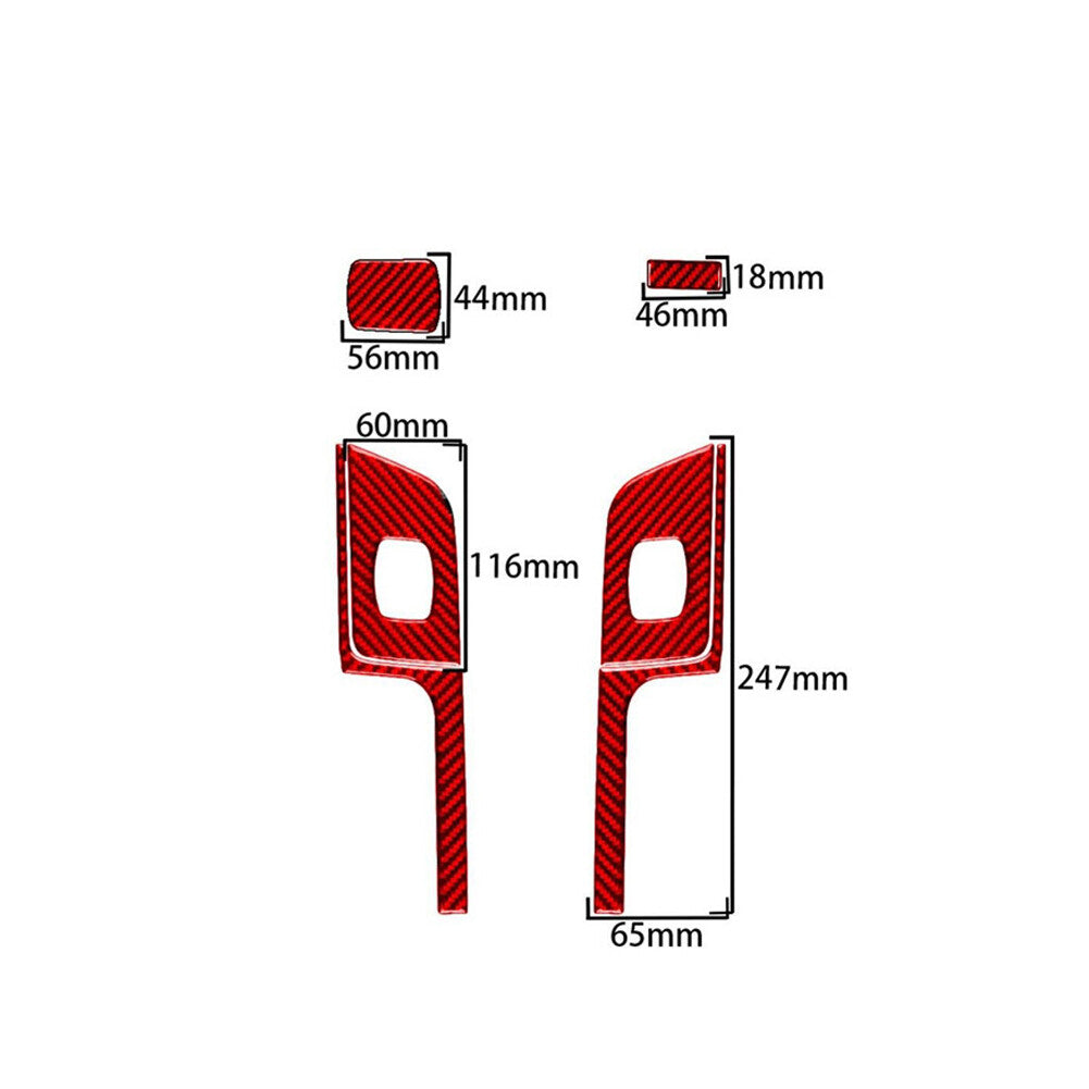 Red Carbon Fiber Rear Door Window Control For Silverado for GMC for SIERRA 2014-2018 -A