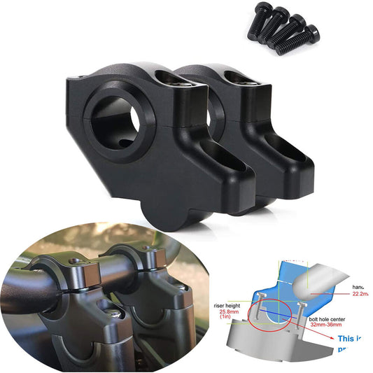 22mm 7/8 Handlebar Risers W/Clamps for Kawasaki KLR650 Z125 Z900 Z750 Z800 Z100