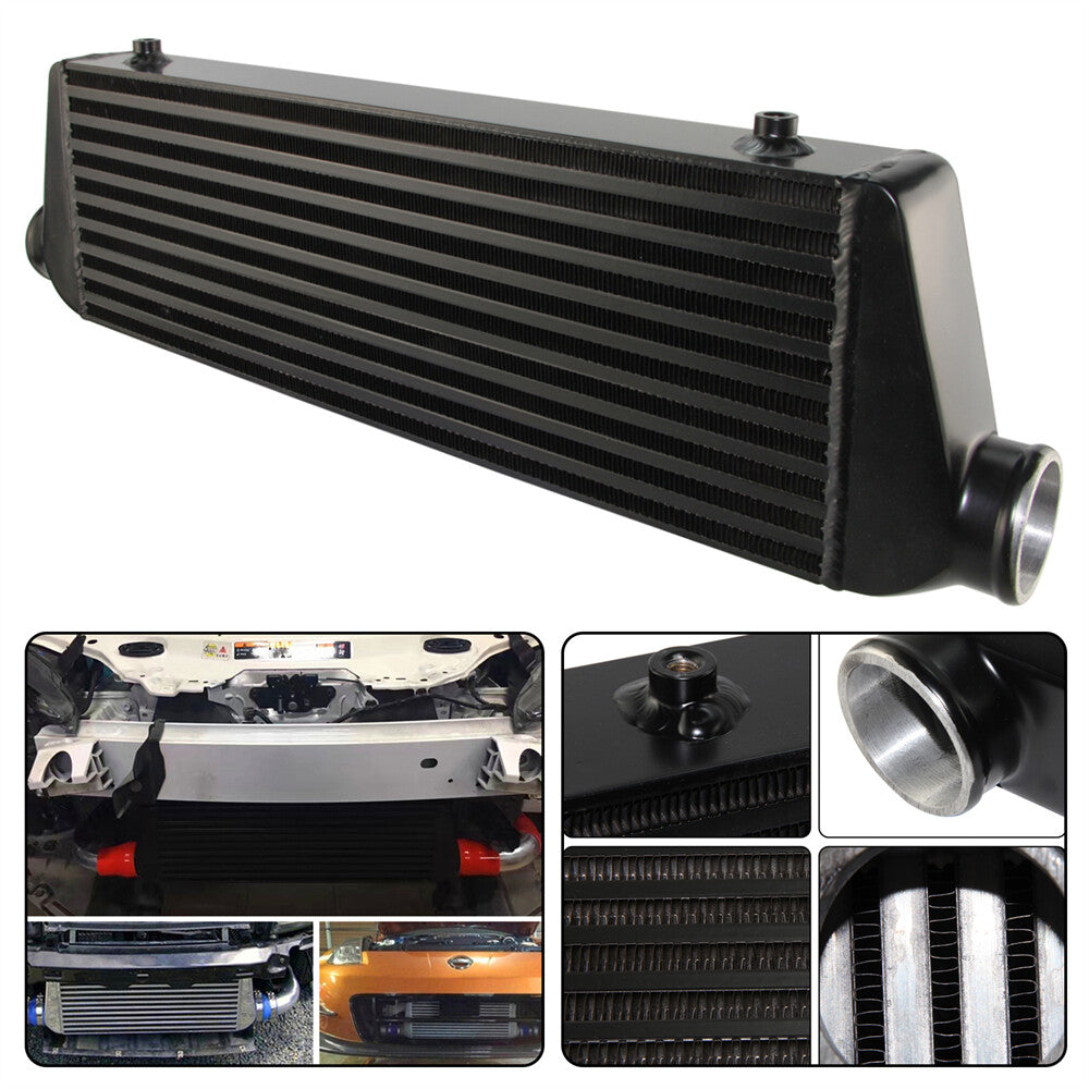 Universal BarPlate Front Mount Intercooler 55018064 FMIC 2.5 In/Outlet Black