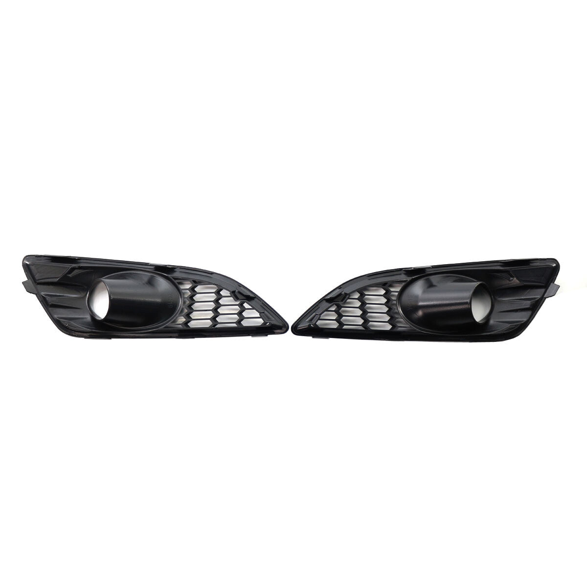 2-Piece Front Fog Light Protector Grille Cover for Ford Fiesta MK7 Zetec S 2013-17 Gloss Black