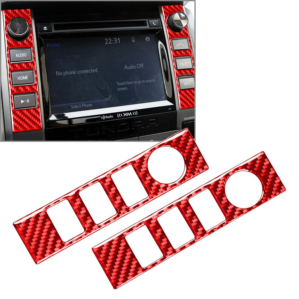 Carbon Fiber Central Console Volume Switch Cover Trim for Toyota Tundra 14-21 16