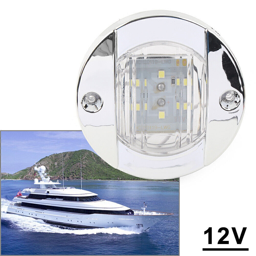 Round 12V LED Side Marker Trailer Lights For Truck Trailer RV Boat White