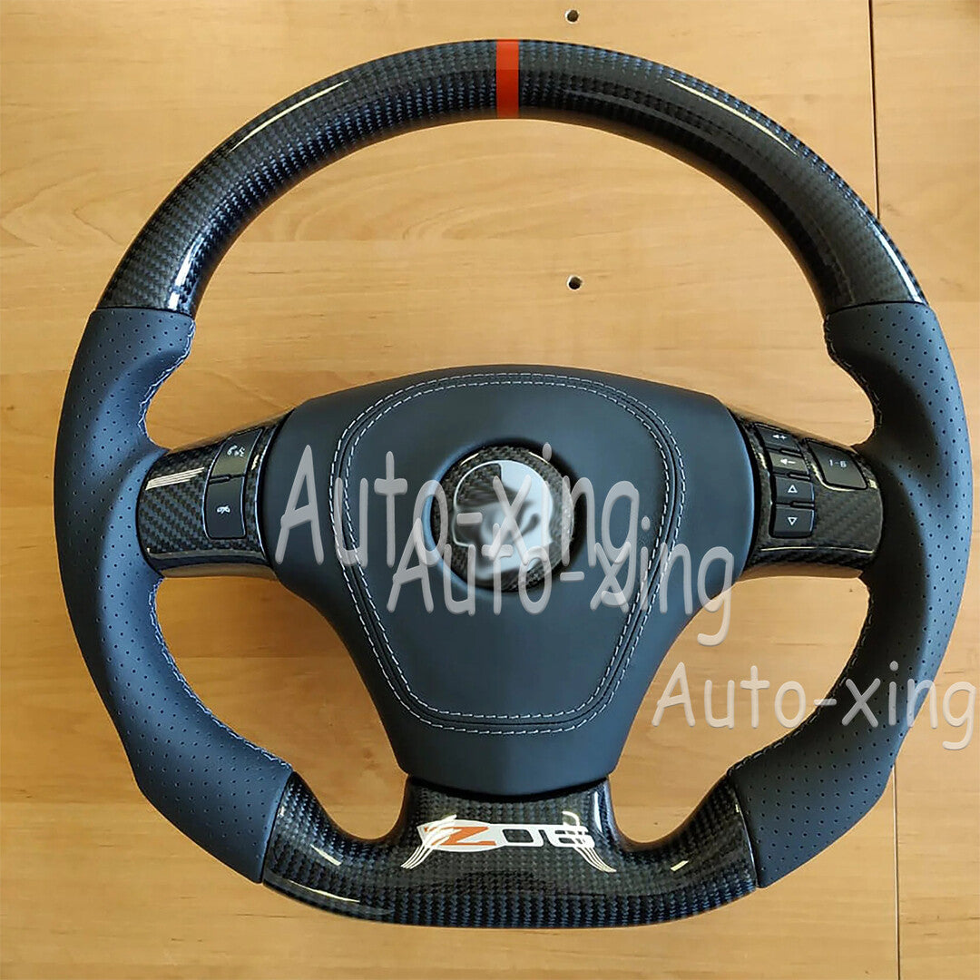 Replace Cover C6 for Corvette Real Carbon Fiber Steering Wheel Trim 2006+