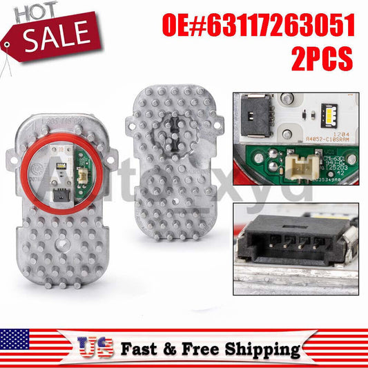 2x DRL Headlight LED Light Control Modules 63117263051 for BMW 328i 335i 335is