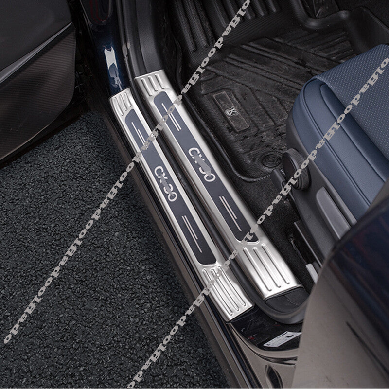 for Mazda CX-30 2020-22 Silver Door Sill Scuff Plate Cover Protector Guard Trim