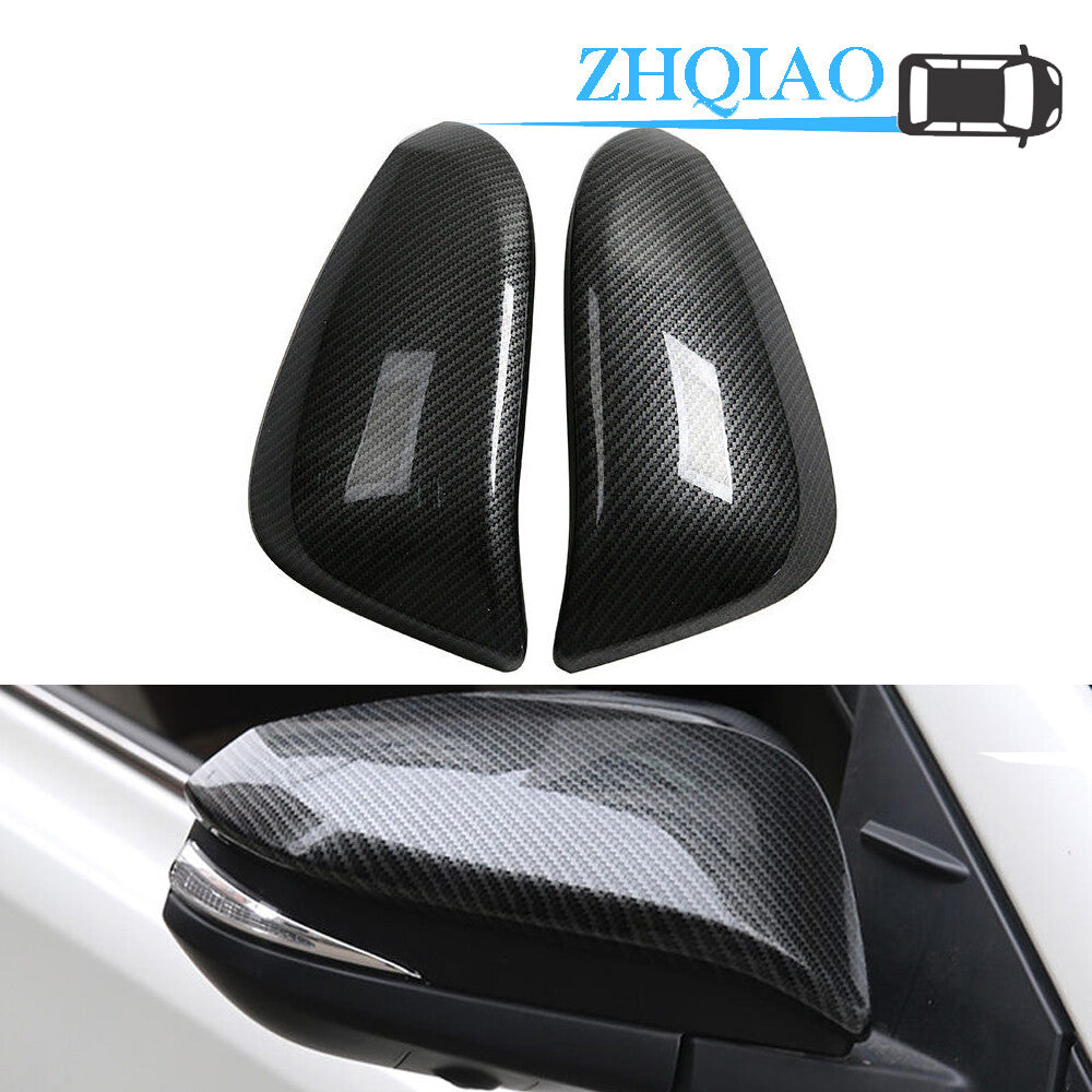 2PCS Carbon Fiber Style Rearview Side Mirror Cover Trim for Toyota RAV4 13-17