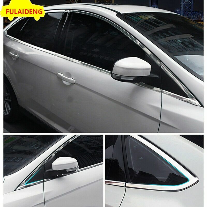for Ford Focus 2012-2018 4Door Chrome Side Window Frame Trim Stainless Steel 12P