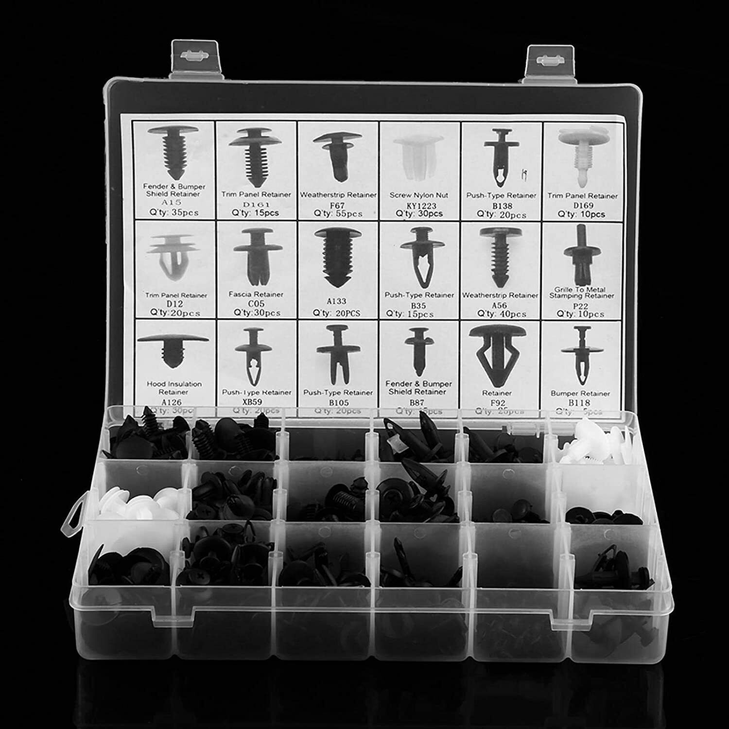 415X Car Plastic Push Pin Rivet Trim Clips Panel Fasteners Interior Fixing Tools