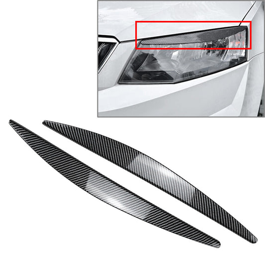 Headlight Lamp Eyelid Eyebrows Cover Trim Carbon for Skoda Octavia MK3 2015-2017