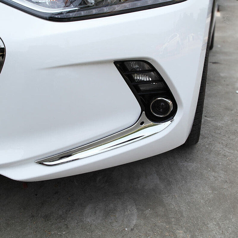 for Hyundai for Elantra 2017-2018 Chrome Front Fog Light Lamp Trim Strip Cover trim
