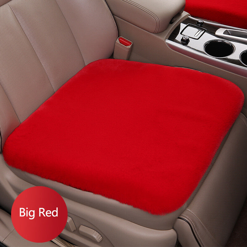 1Pc Car for Seat Cover Front Cushion Plush Soft Comfort Pad Protector Mat Warm Red