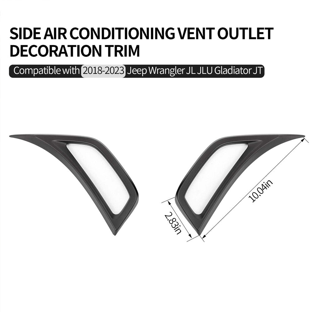 Black Car Fender Air Vent Outlet Cover Trim for Jeep for Wrangler JL JT 2018-2023