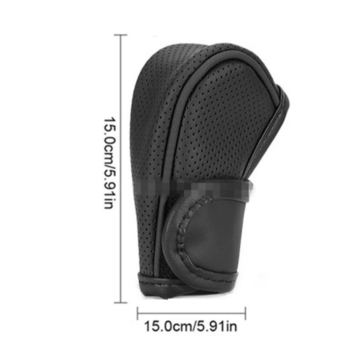Car Gear Shift Knob Cover Shifter Sleeve Protector Black Leather Decor Non-Slip