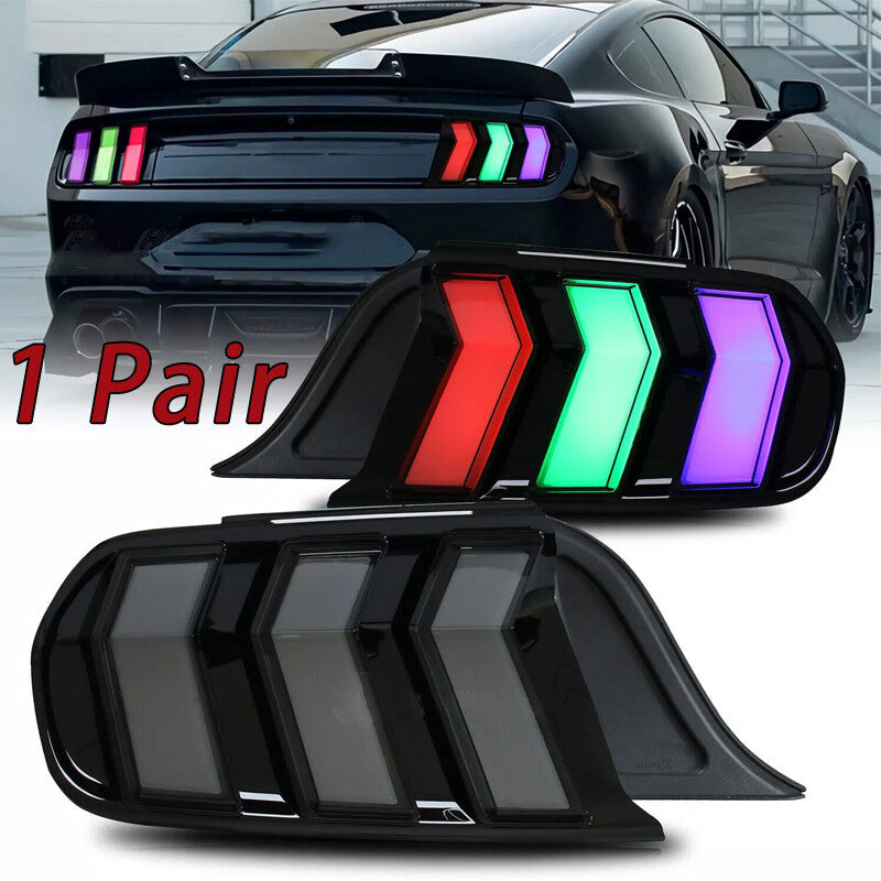 RGB LED taillights for Ford for Mustang 2015-2023, animated sequence taillights.