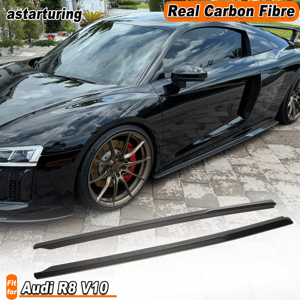 Fit for Audi R8 V10 Gen 2 2016-2020 REAL Carbon Fiber Side Skirt Extension Lip