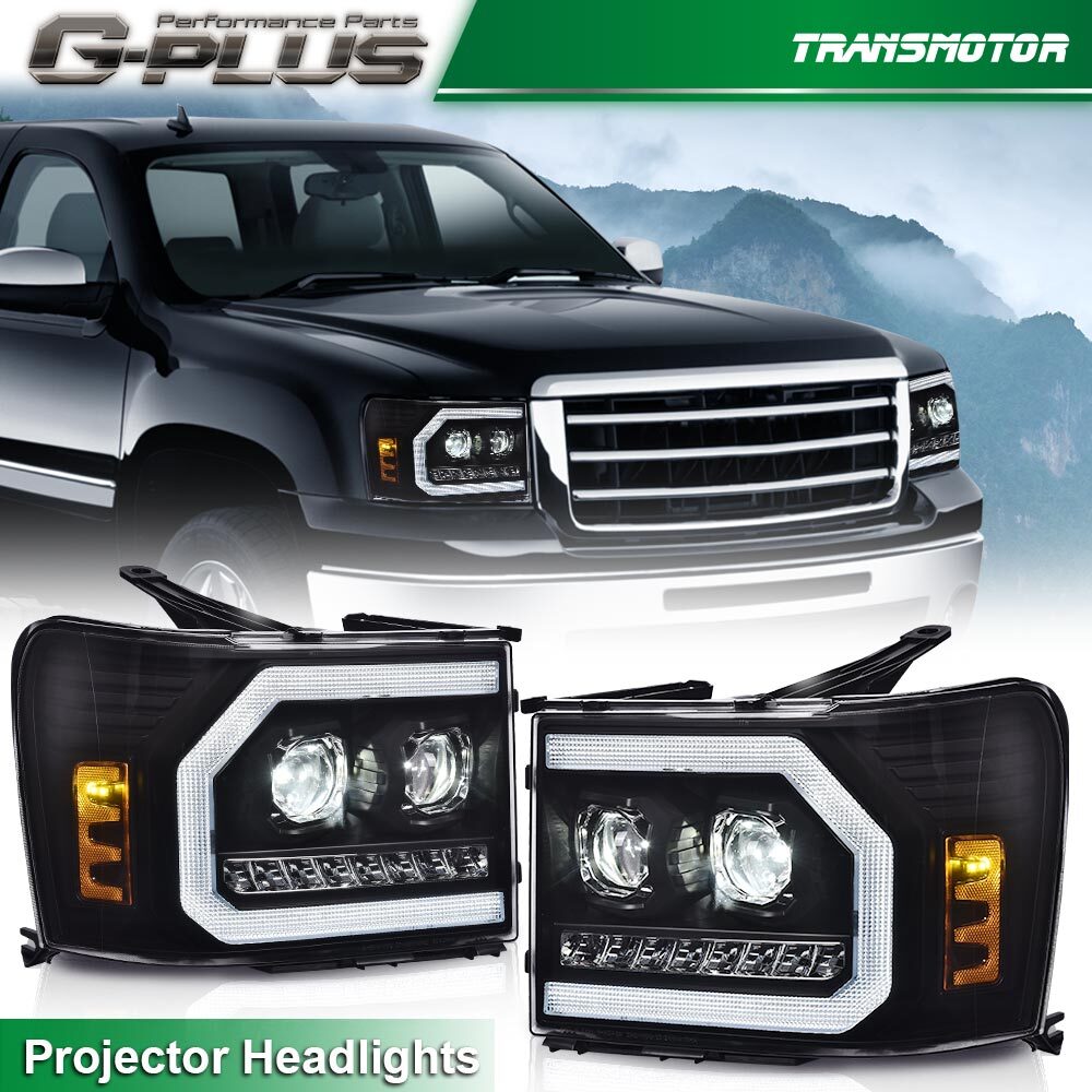 LED tube projector front light suitable for 2007-2013 for GMC for Sierra 1500 2500HD 3500HD models.