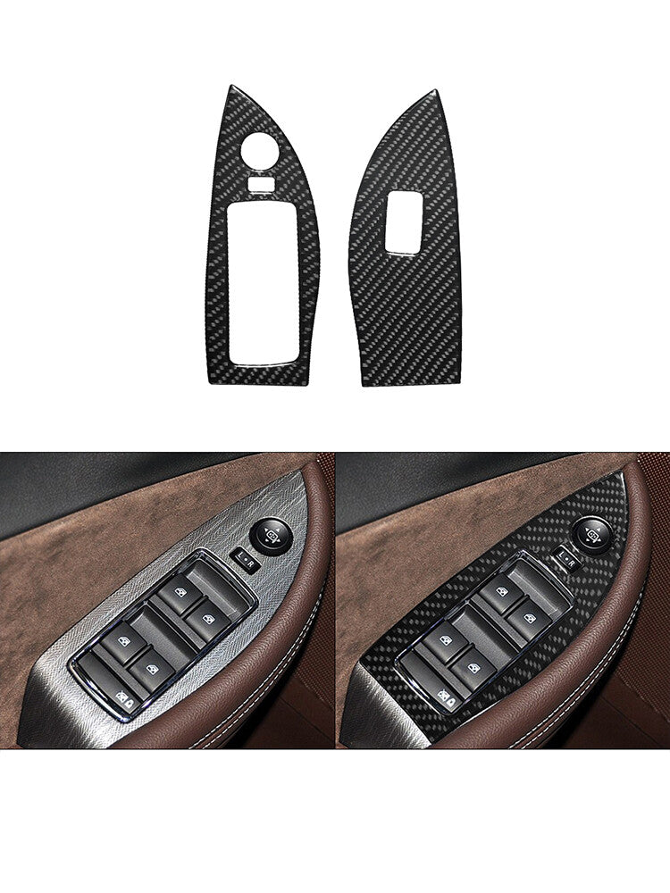 2X Front Window Lift Trim Cover Interior Carbon Fiber for Chevy Impala 2014-2020