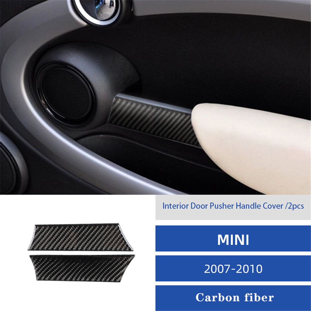 2x carbon fiber interior handle trim for mini cooper R55 R56 R57 2007-2010