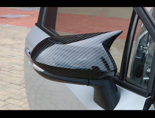 for Toyota for Corolla 20-2024 Carbon Fiber Look OX Horn Rear View Mirror Cover Trim